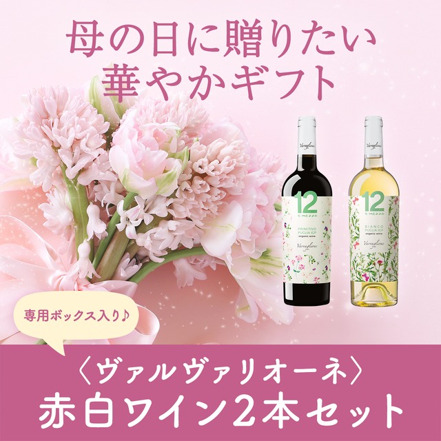 【期間限定】母の日に贈りたい♪ ギフトボックス入り赤白ミックスワイン2本セット〈送料無料〉(B702009)