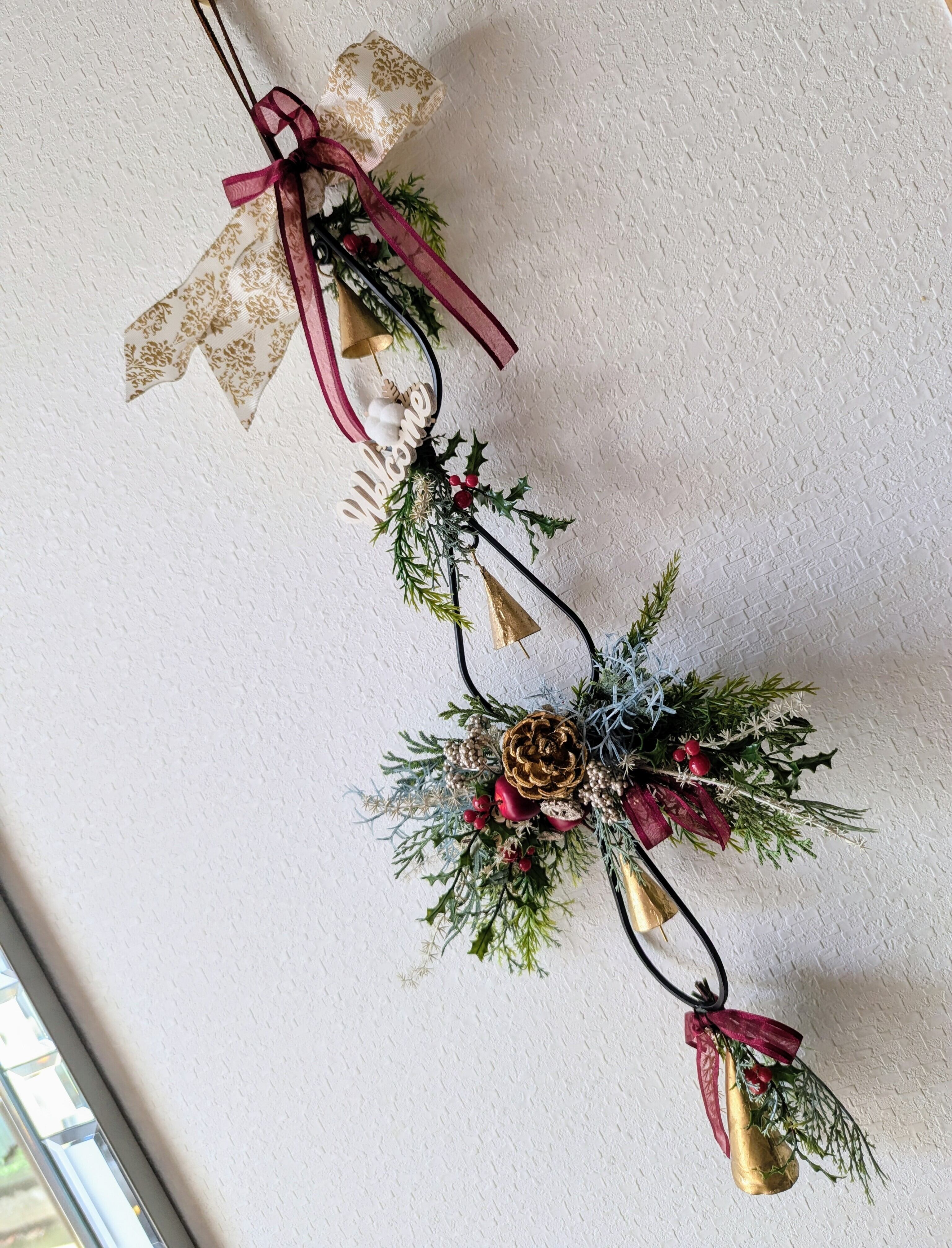 再販〗Christmasアイアンベルのアレンジメント＊トリプルドロップ