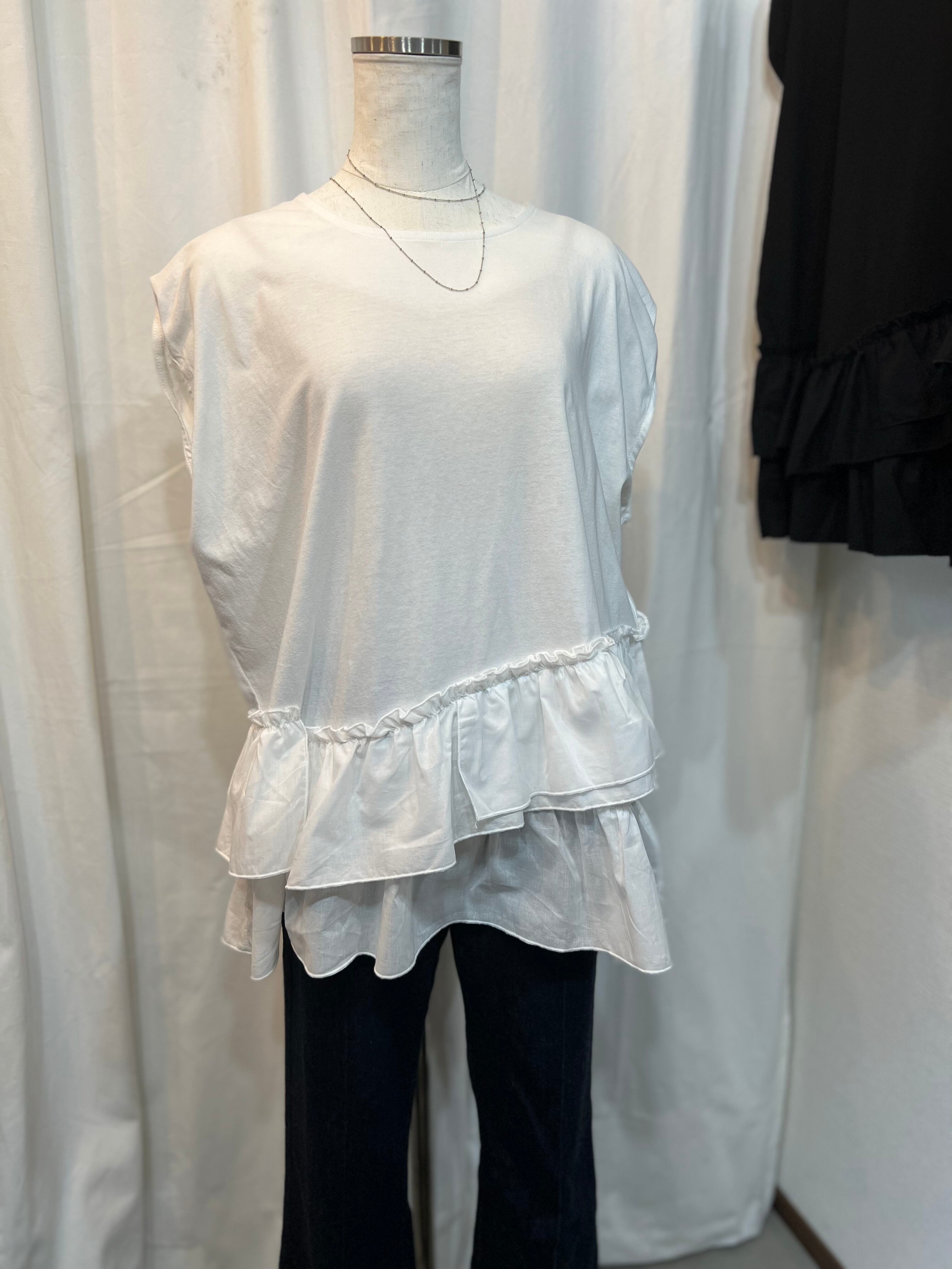 【Miel  select】ウエストフリルTシャツ
