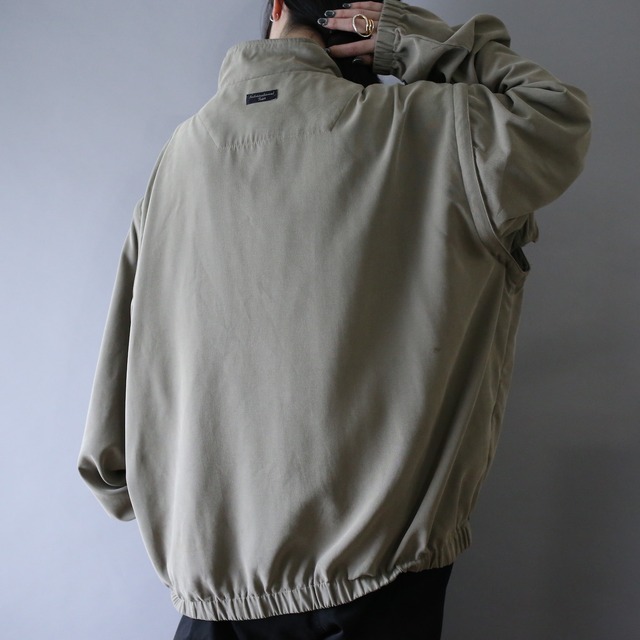 "2-way" sleeve zip docking design XXL over silhouette half-zip pullover