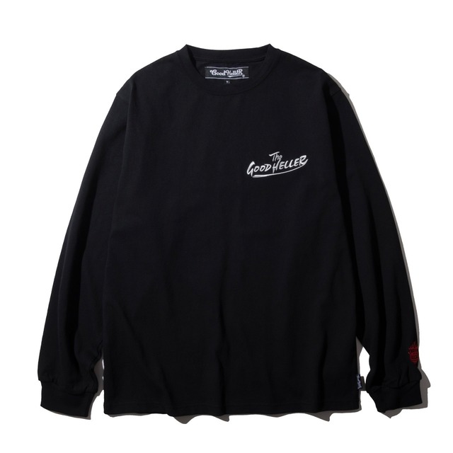 GOODHELLER " LOGO EMBROIDERY L/S TSHIRT " BLK