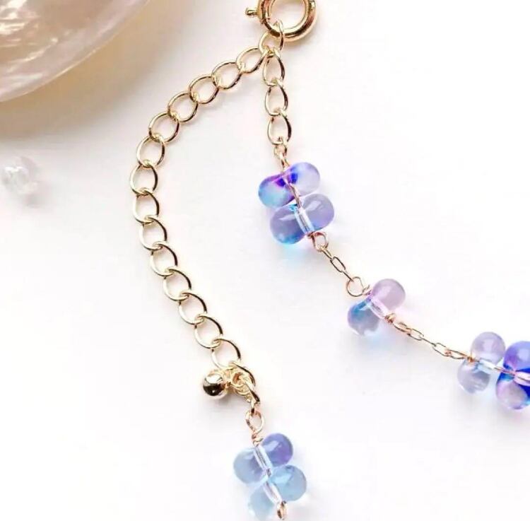 紫陽花カラー ブルーローズクォーツ ブレスレット アクセサリー 