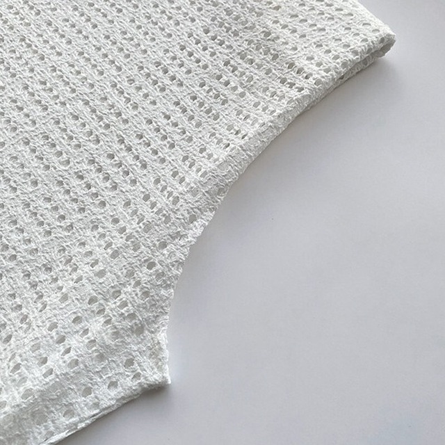 asymmetrical mesh pullover 10947