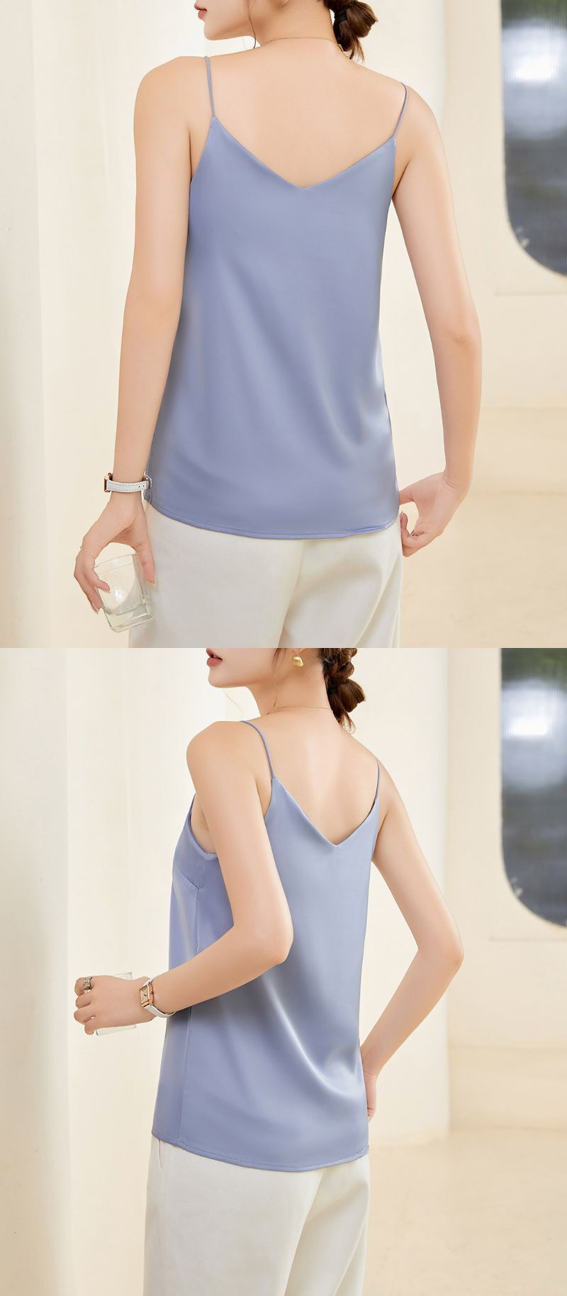 メール便】カップ付き サテン風キャミソール／tops2127 | DAY CLOSET