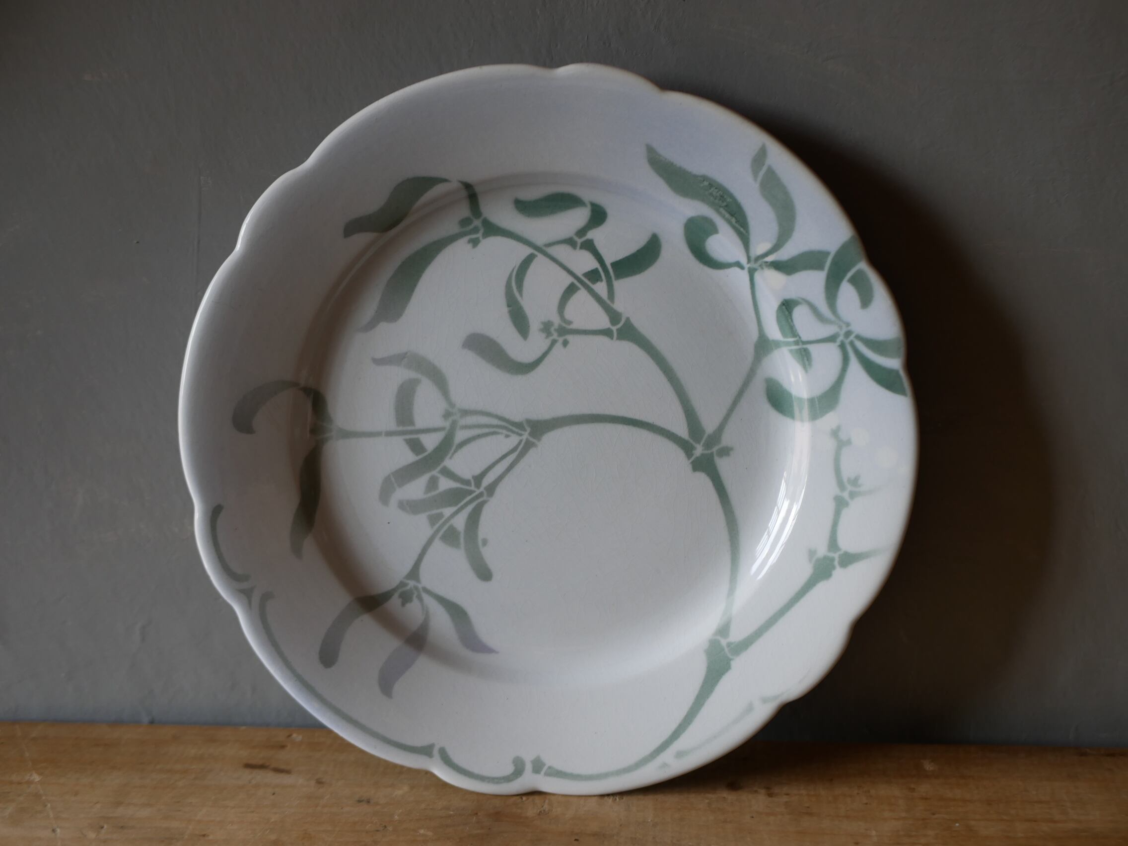 No.3 ディナープレート 宿り木 ヤドリギ フランスアンティーク