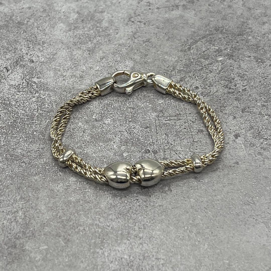ティファニー TIFFANY&CO ダブルロープ ダブルハート ブレスレット