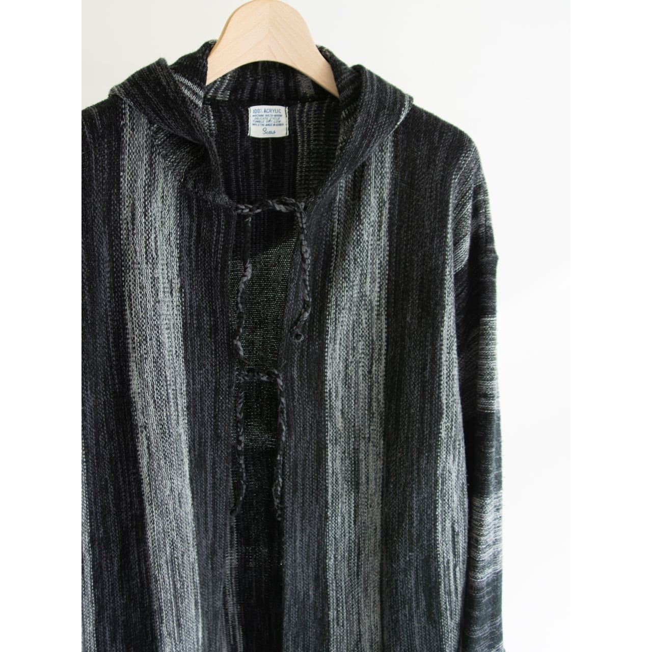 【Sears】Made in Korea 70's 100% Acrylic Hooded Cardigan（シアーズ 韓国製 アクリルニット フードカーディガン）