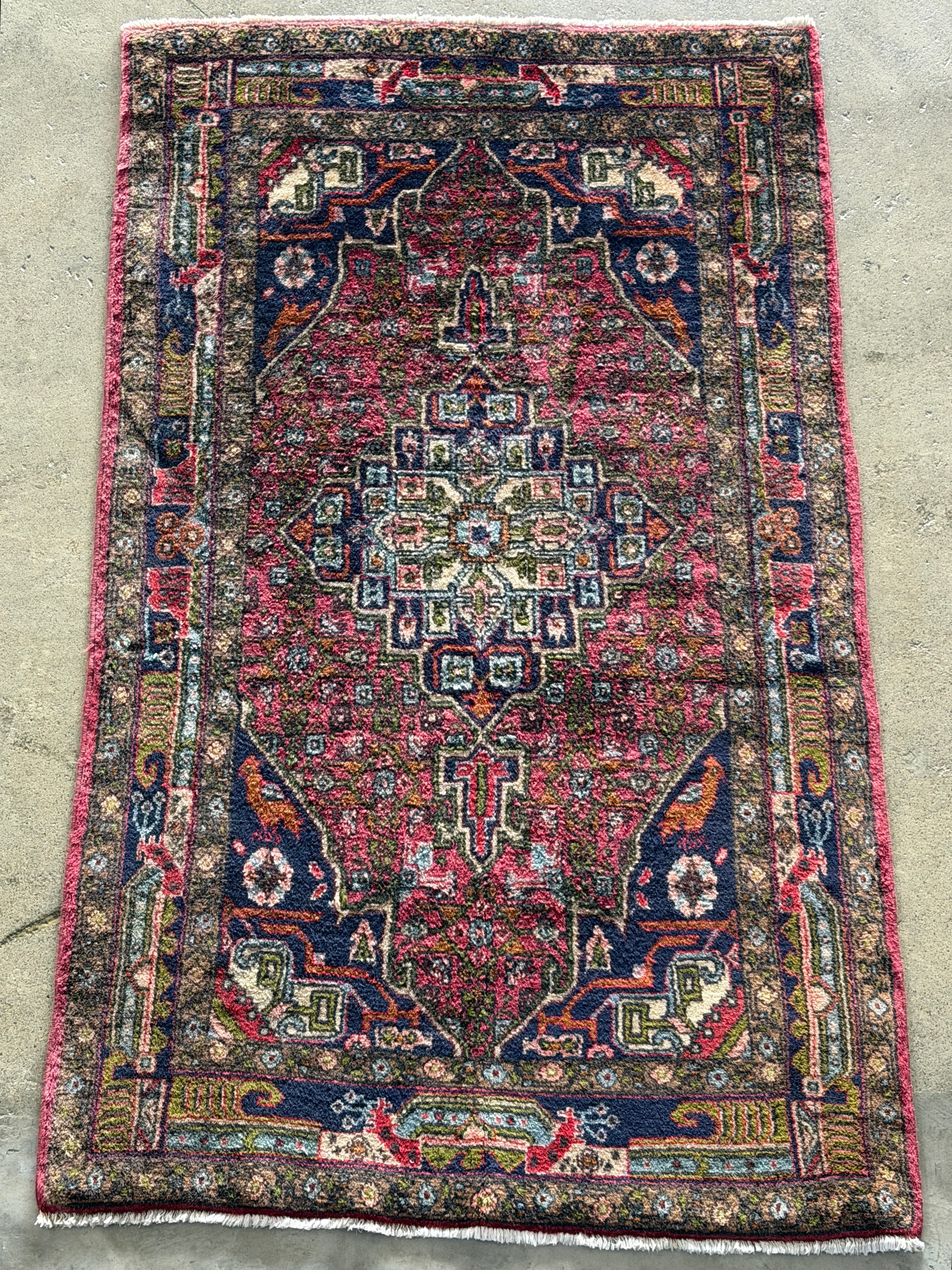 【送料込み】トルコラグ ヴィンテージ 高品質 エーゲ絨毯 105×183 TRB3941