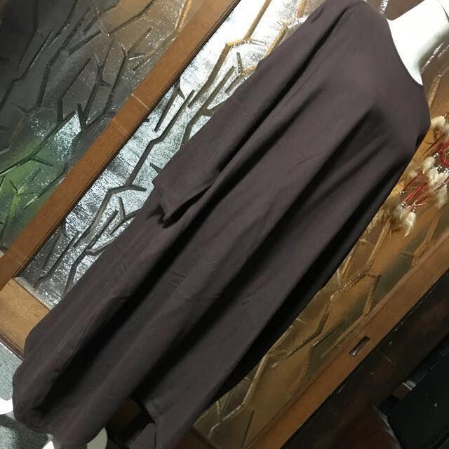 マライカ コットンツイル バックピンタック ワンピース ブラウン