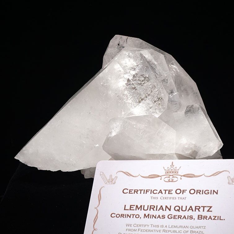 水晶 クラスター 原石 ブラジル ミナスジェライス州 コリント産 レムリアンシード 証明書付属 282-169