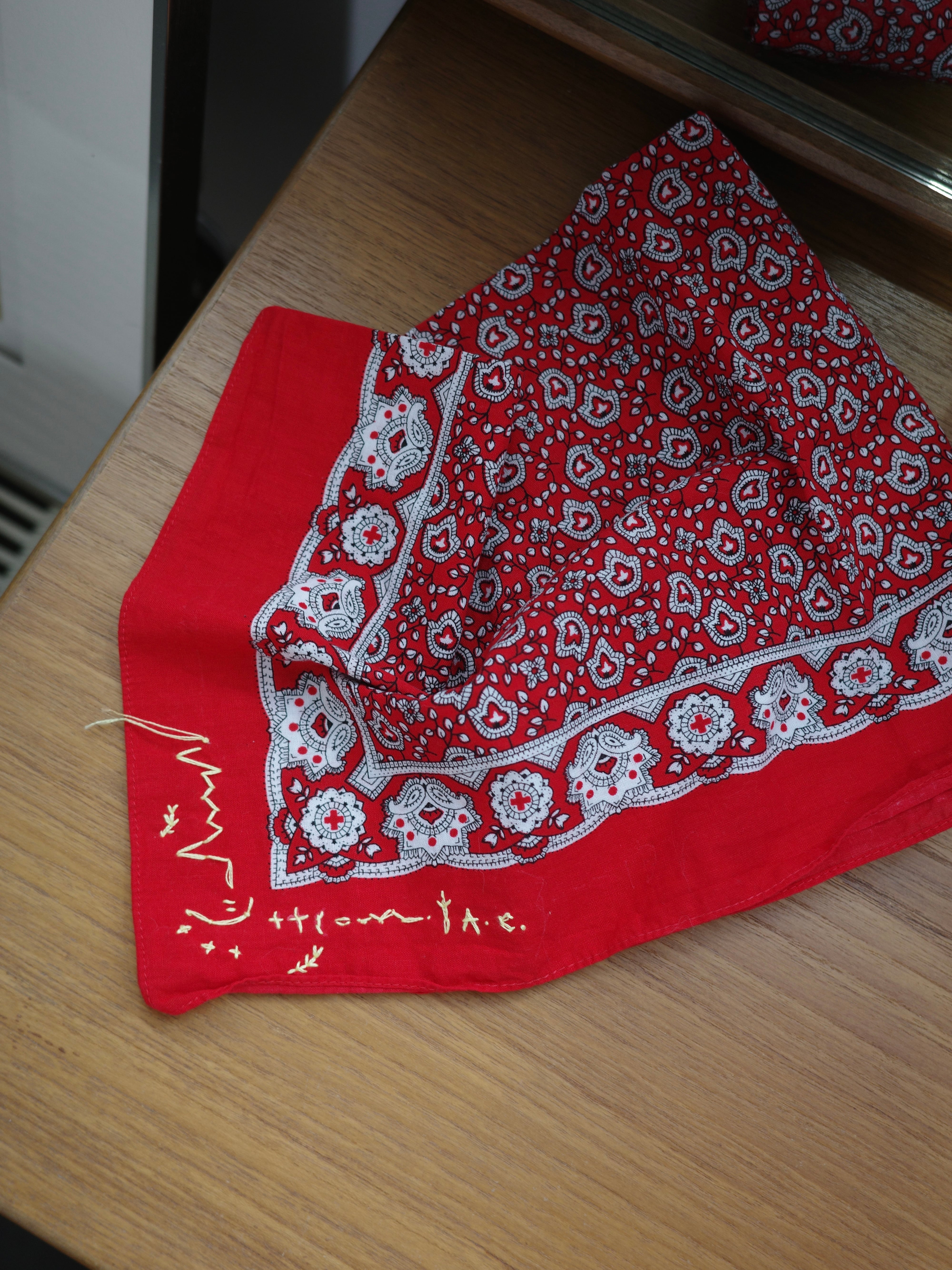 <vintage>red paislery bandana