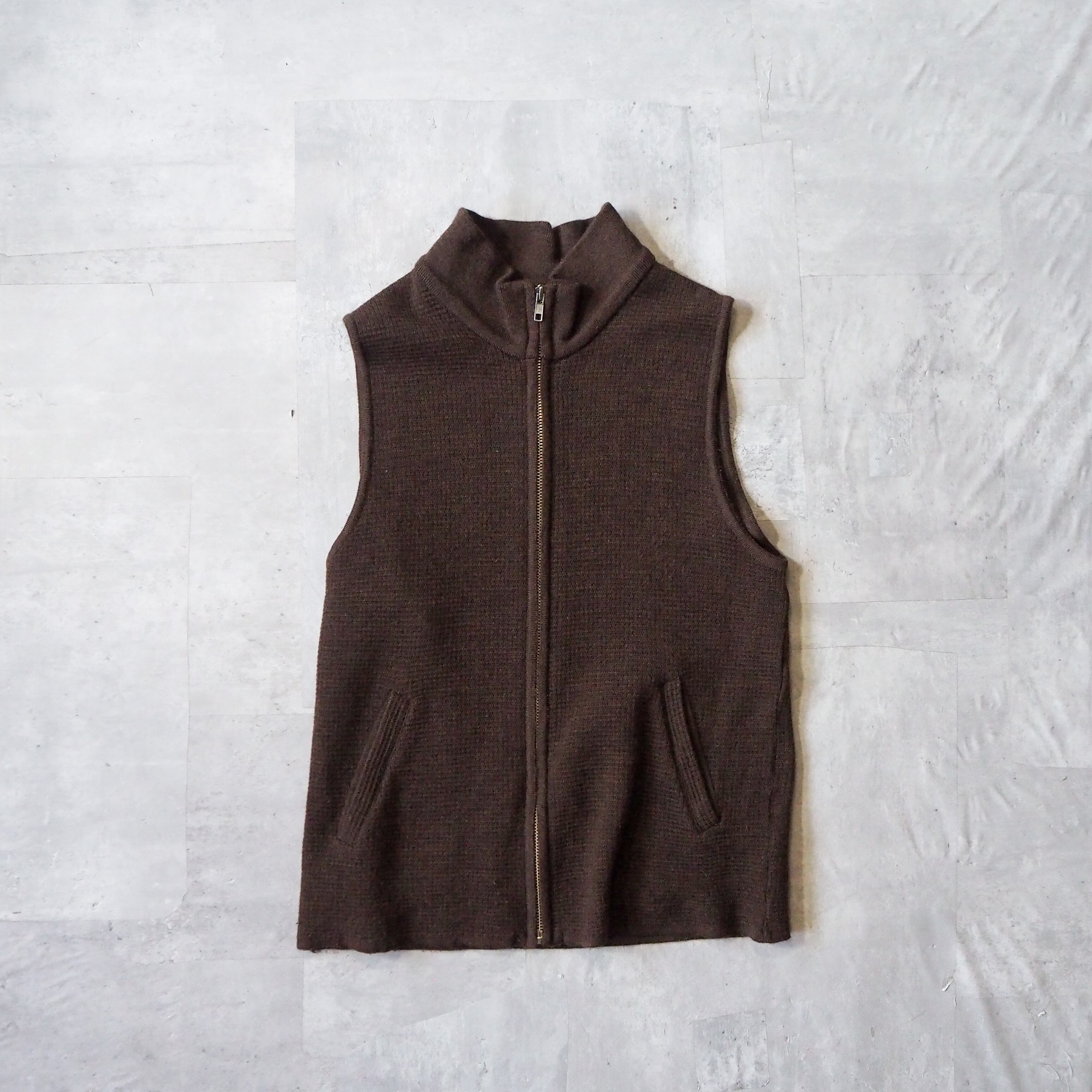 90s “im product” brown high neck knit vest 90年代 アイムプロダクト
