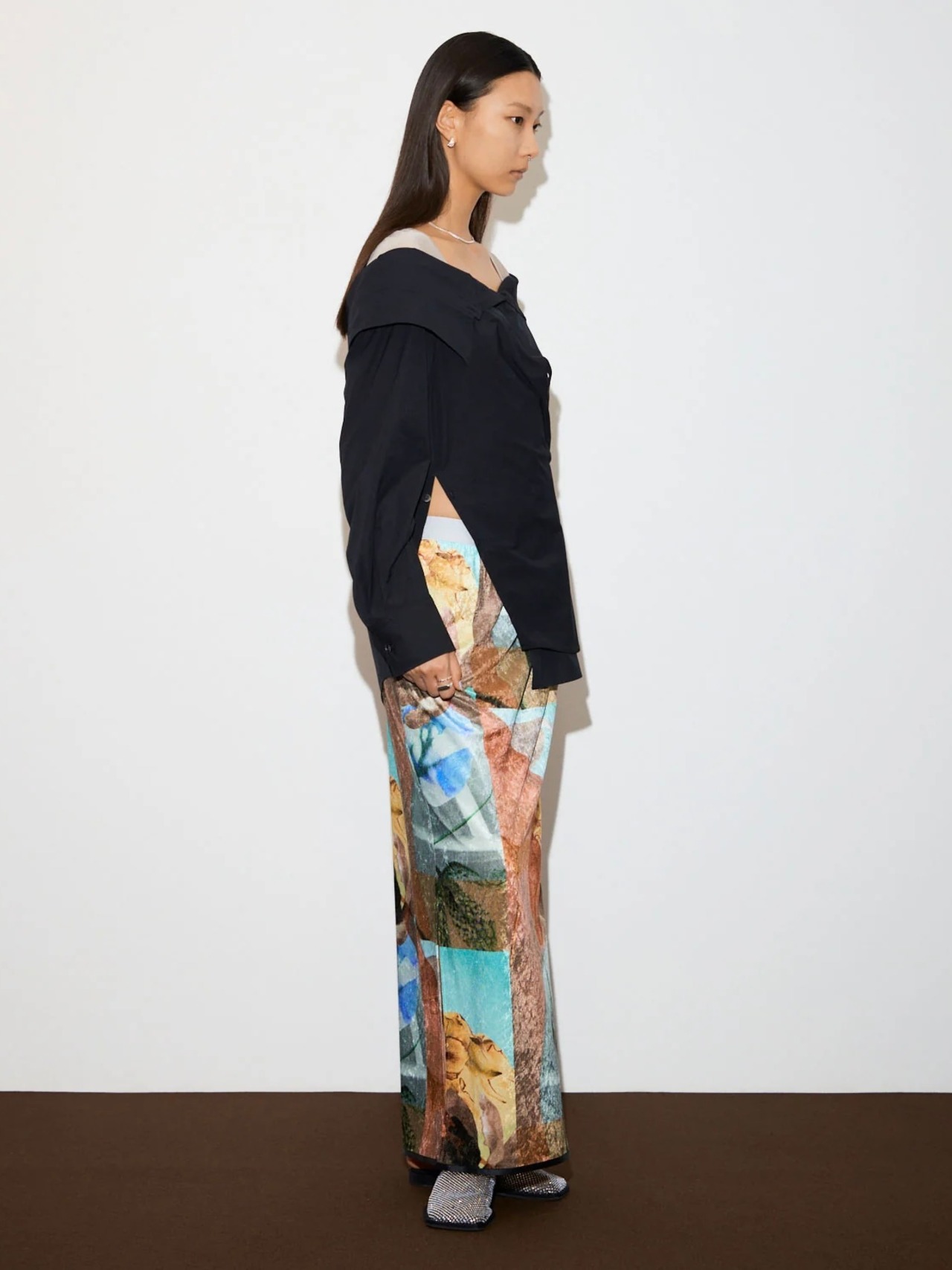 THINGS THAT MATTER　シングスザットマター  / PRE-SENT PRINT VELOUR NARROW SKIRT - 4