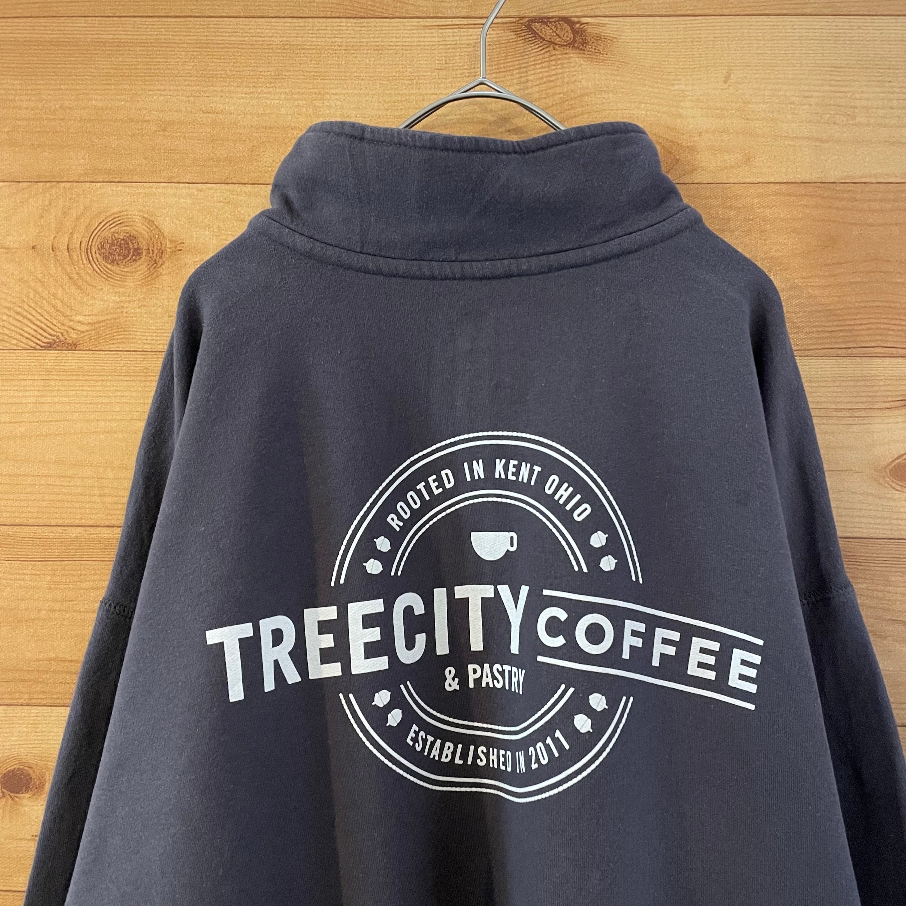 Hanes】ハーフジップ スウェット プルオーバー Tree City Coffee