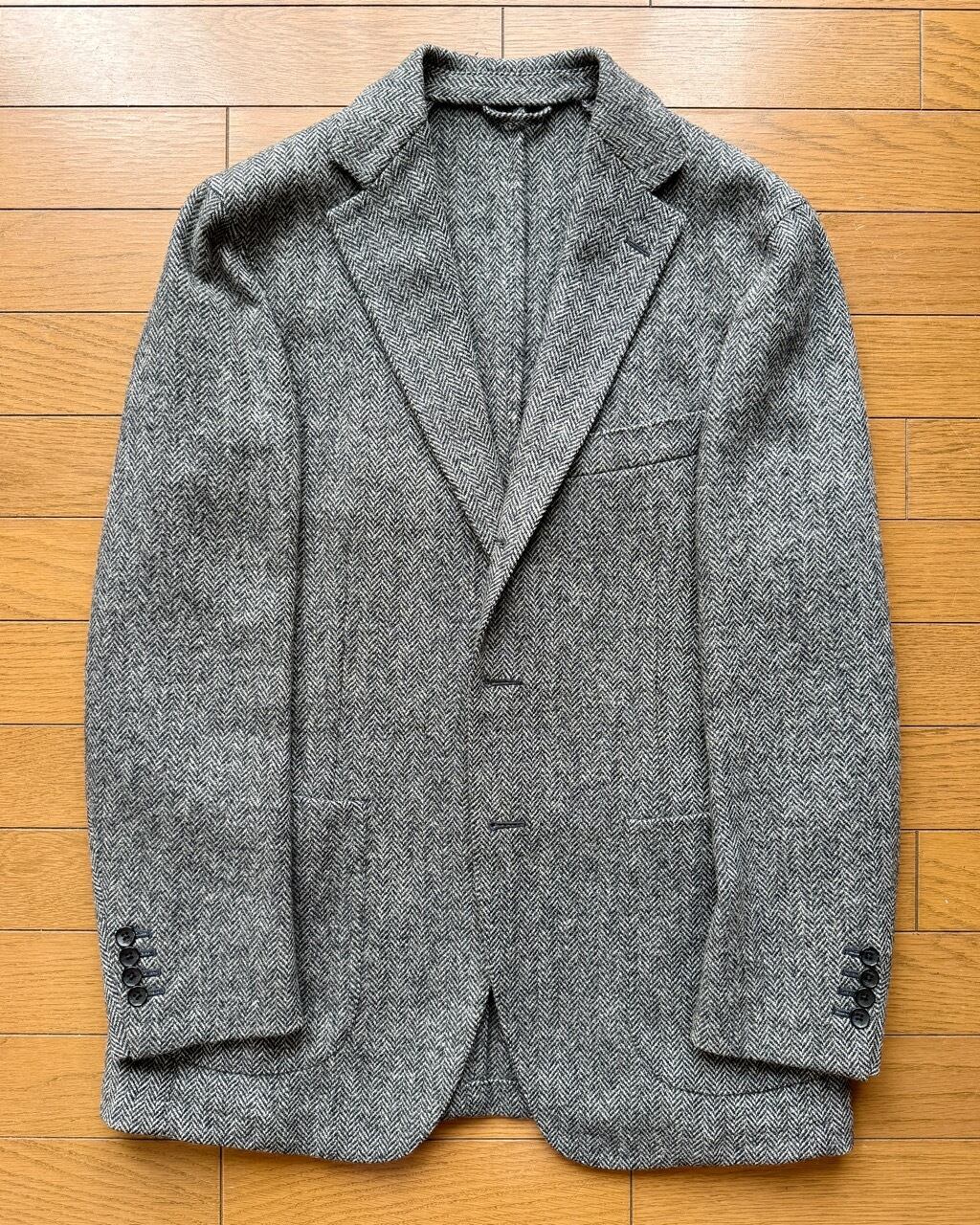 希少✨ベルベスト【幻のシルク100%】テーラードジャケット　ヘリンボーン　総柄 希少✨ベルベスト【幻のシルク100%】テーラードジャケット