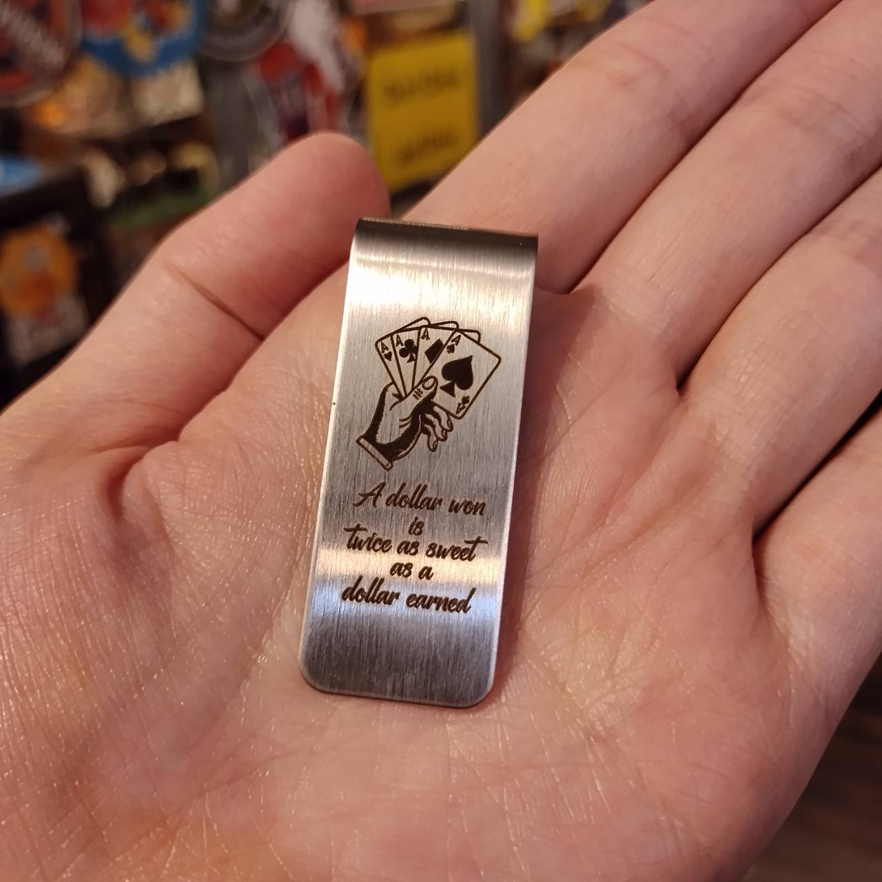 マネークリップ/ステンレス シルバー/トランプ/アメリカン雑貨 USA