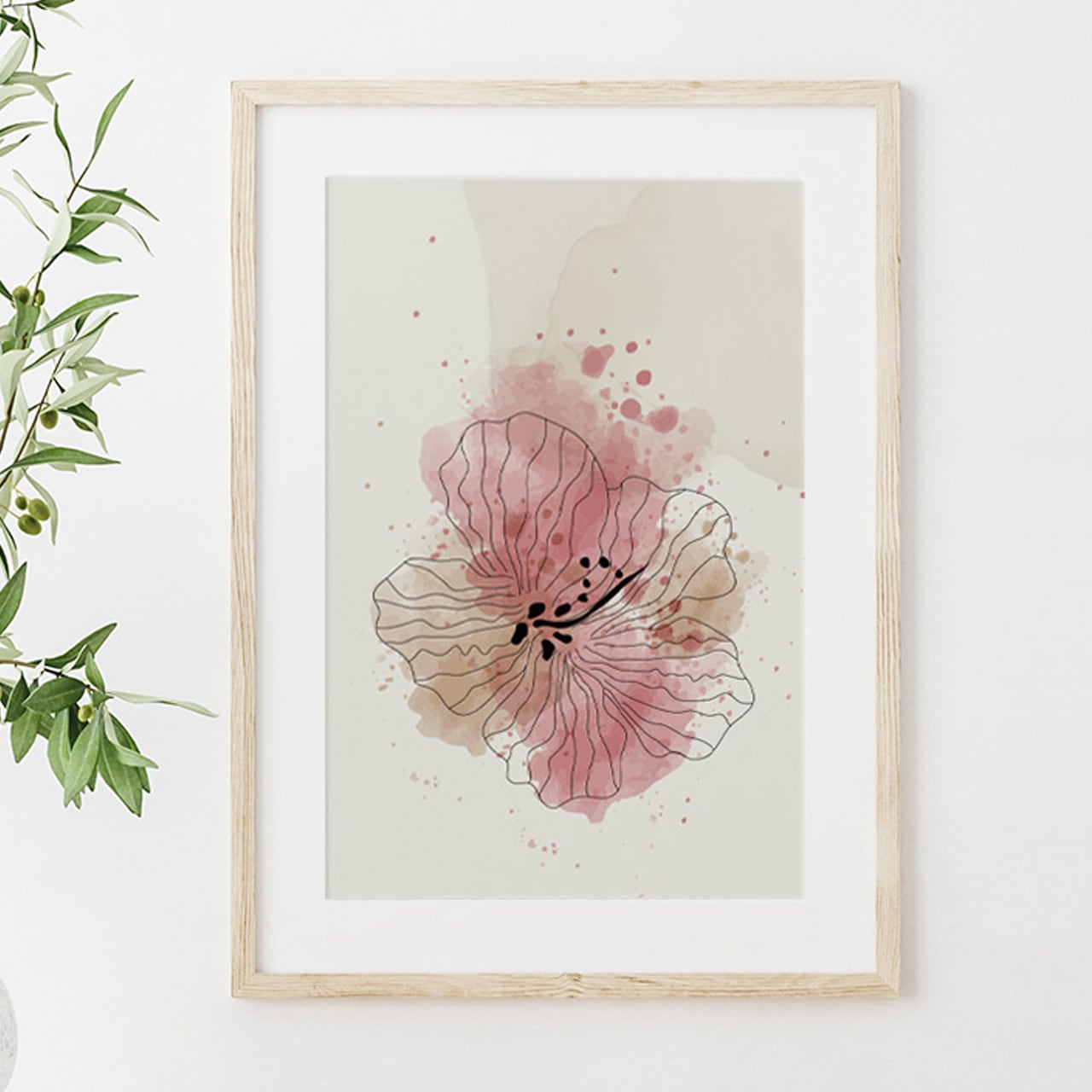 WaterColor/flowerアートポスターB/034-i