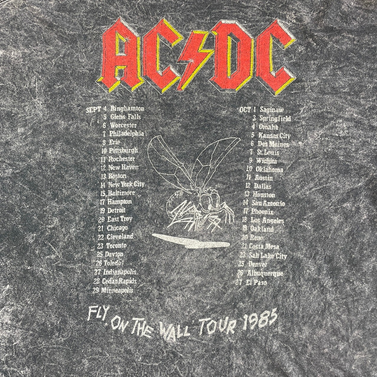 AC/DC FLY ON THE WALL TOUR 1985 ロゴプリント バンドTシャツ メンズ 