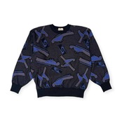 リネン混 BALENCIAGA バレンシアガ デザイン 長袖 ニット セーター L/マルチ メンズ