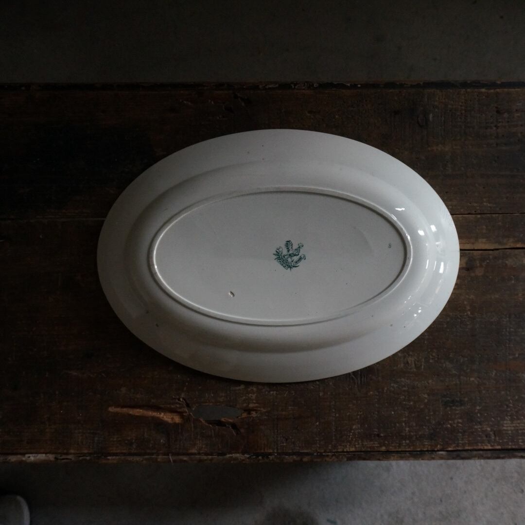 古いフランスの陶器オーバル皿