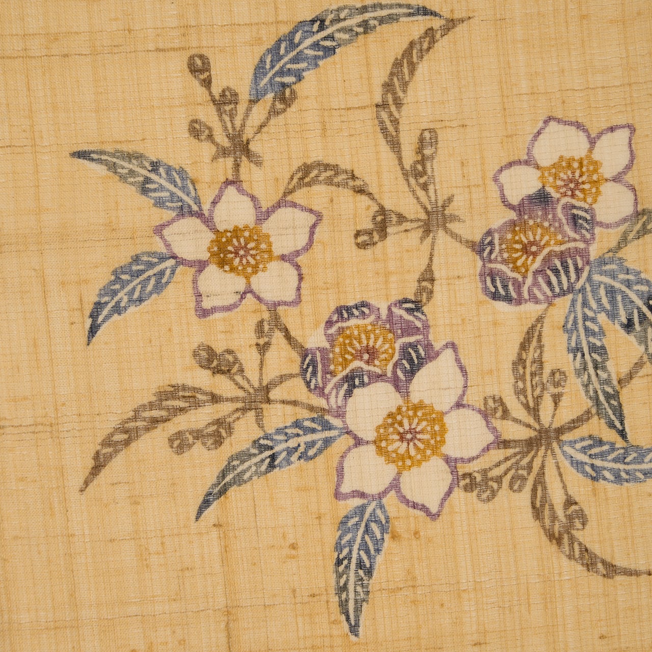イジュの花の模様 型絵染 生紬開名古屋帯【中古】 | かわの屋