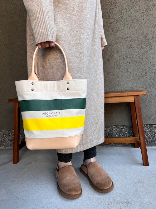 KLW Kyotani Leather Works CANVAS TOTE-SM-G&Y 帆布トートバッグ 『G&Y BORDER』Bag