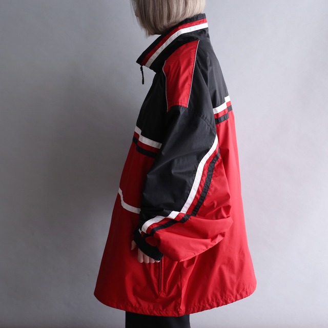 XXXXL switching color design super nylon big blouson