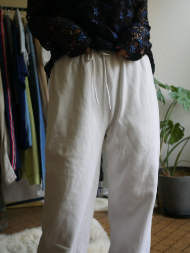 90s Vintage Solid White Sweat Pants M-L