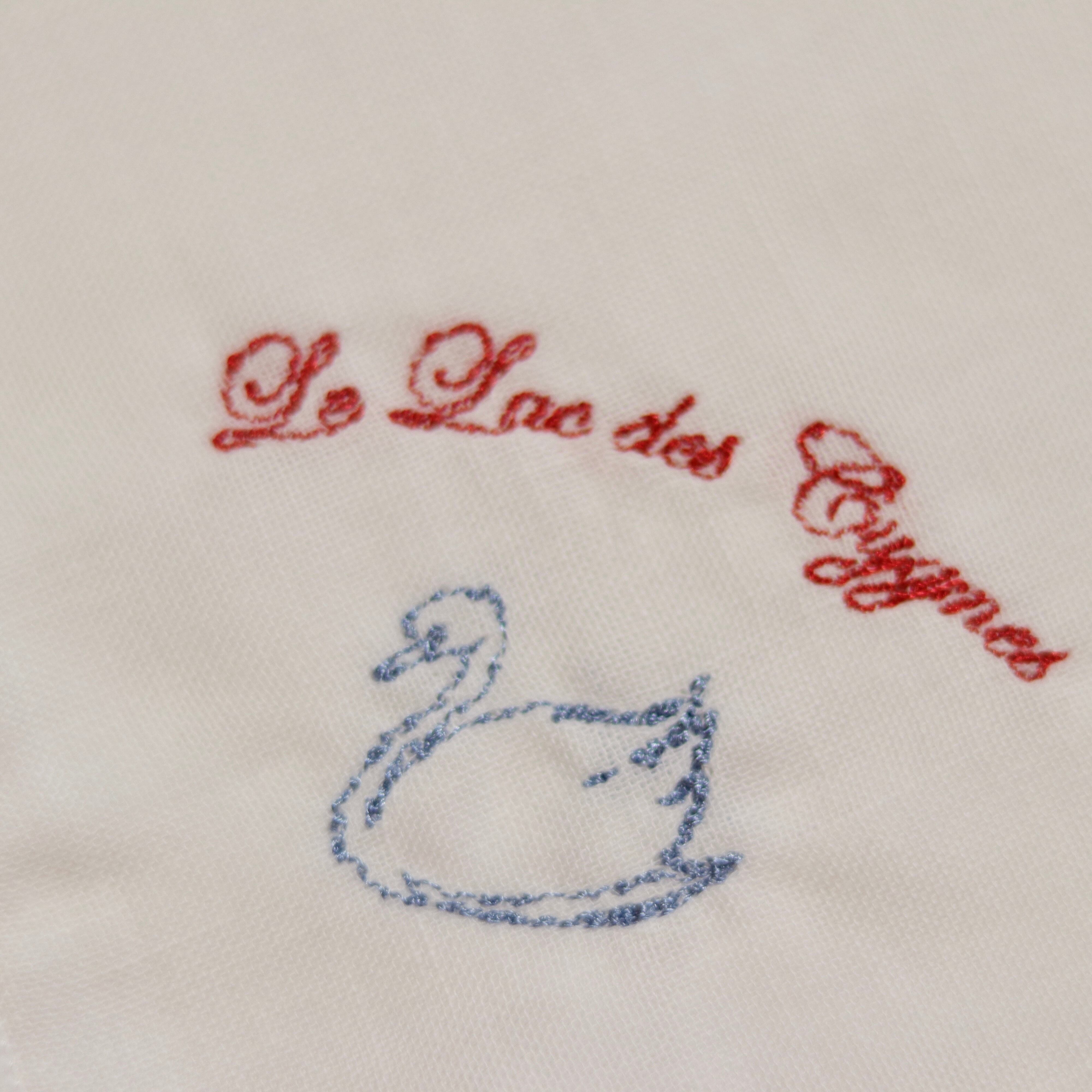オリジナル刺繍ガーゼハンカチ大判タイプ Alice Cafe