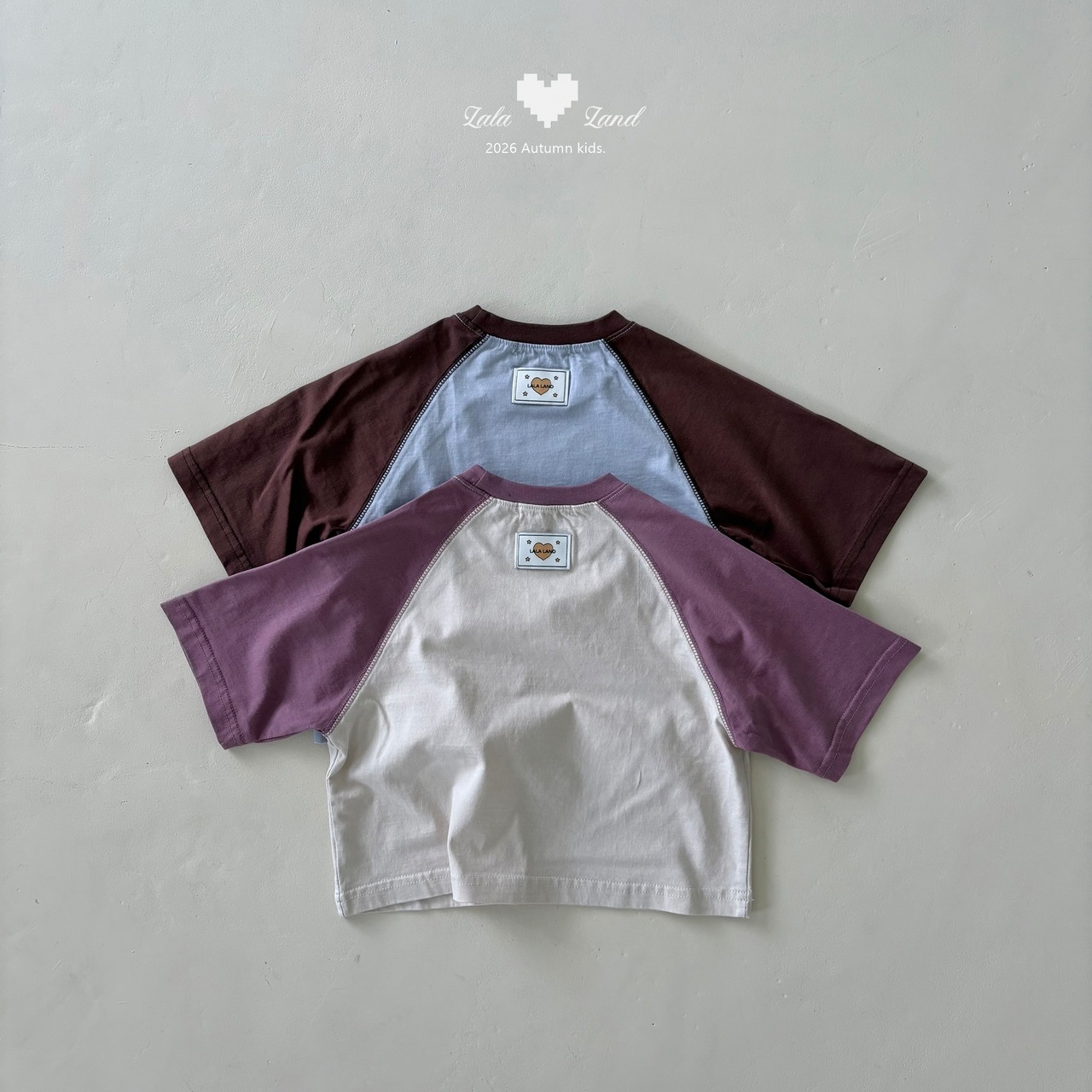 韓国子供服 / LALALAND / 26Autumn / ラテ ラグラン Tシャツ / 秋服 / キッズ *XS~XL*