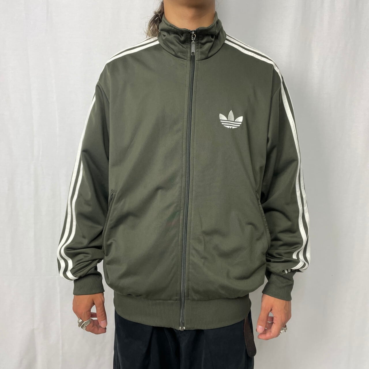 即日発送】adidas トラックジャケット カーキ ハイネック 90s - ジャージ