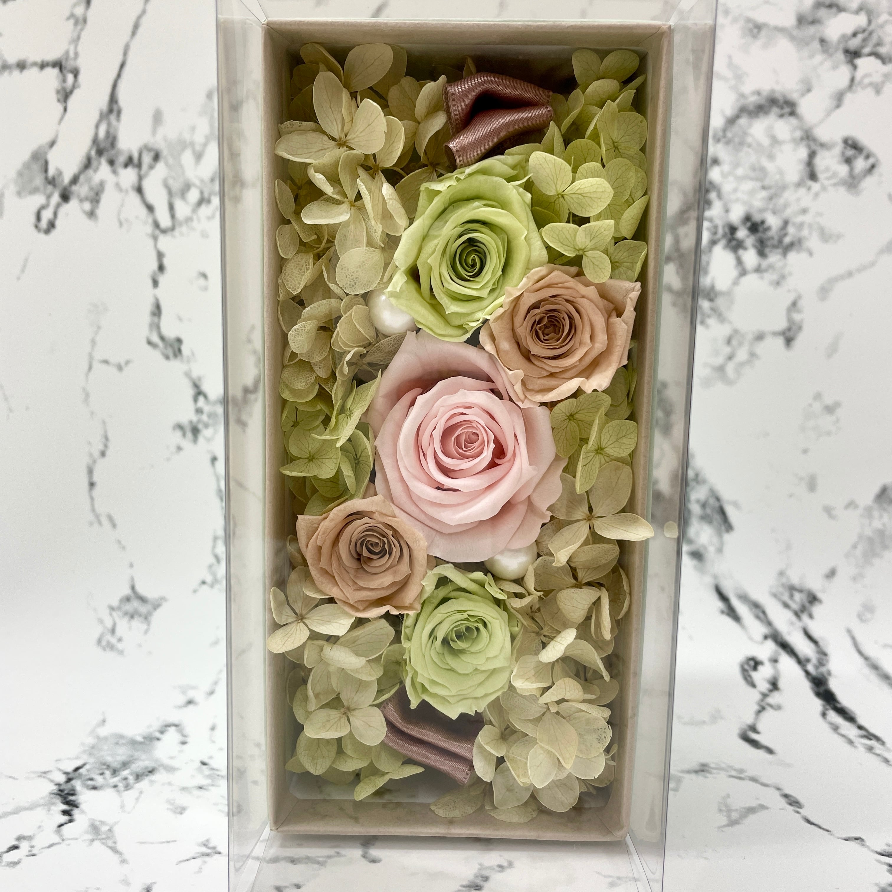 フレームアレンジ】プリザーブドフラワー/グリーン系 | さくらかん