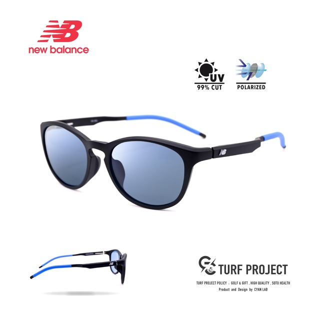 new balance/ 偏光サングラス：NB8104 C07/ マットブラック-ライトブルーレンズ