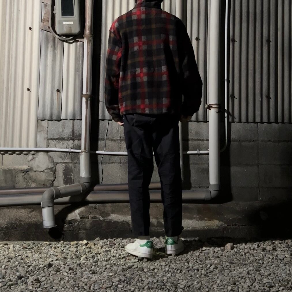 90s “J CREW” 巨人タグ tartan check pullover halfzip knit shirt 90