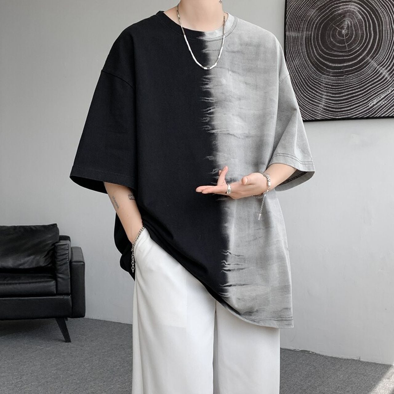 Tie-dye gradient short-sleeve T-shirt(MT1598)
