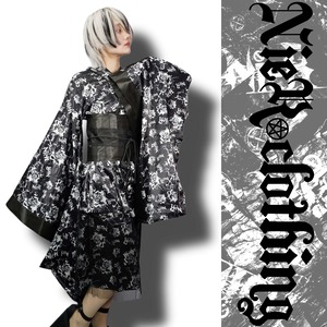 【NieR】⾼品質着物⾵コーデセットHEART BEAT［スカート・帯・飾り紐付き］KMN-1 ニーア セットアップ ストリート サブカル 地雷系  ユニセックス