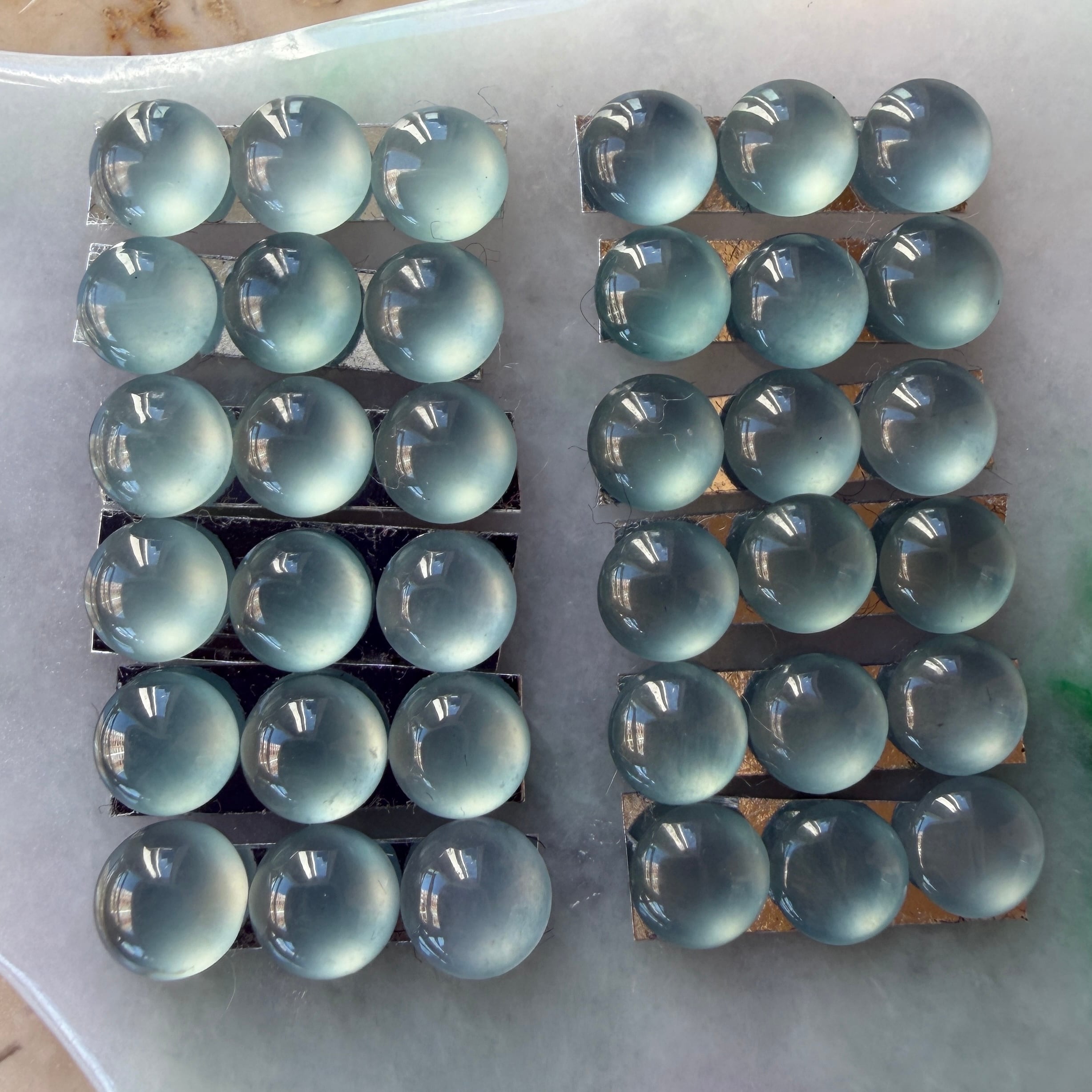 5mm Ice Blue Jade 3pc Set | Victorian Box