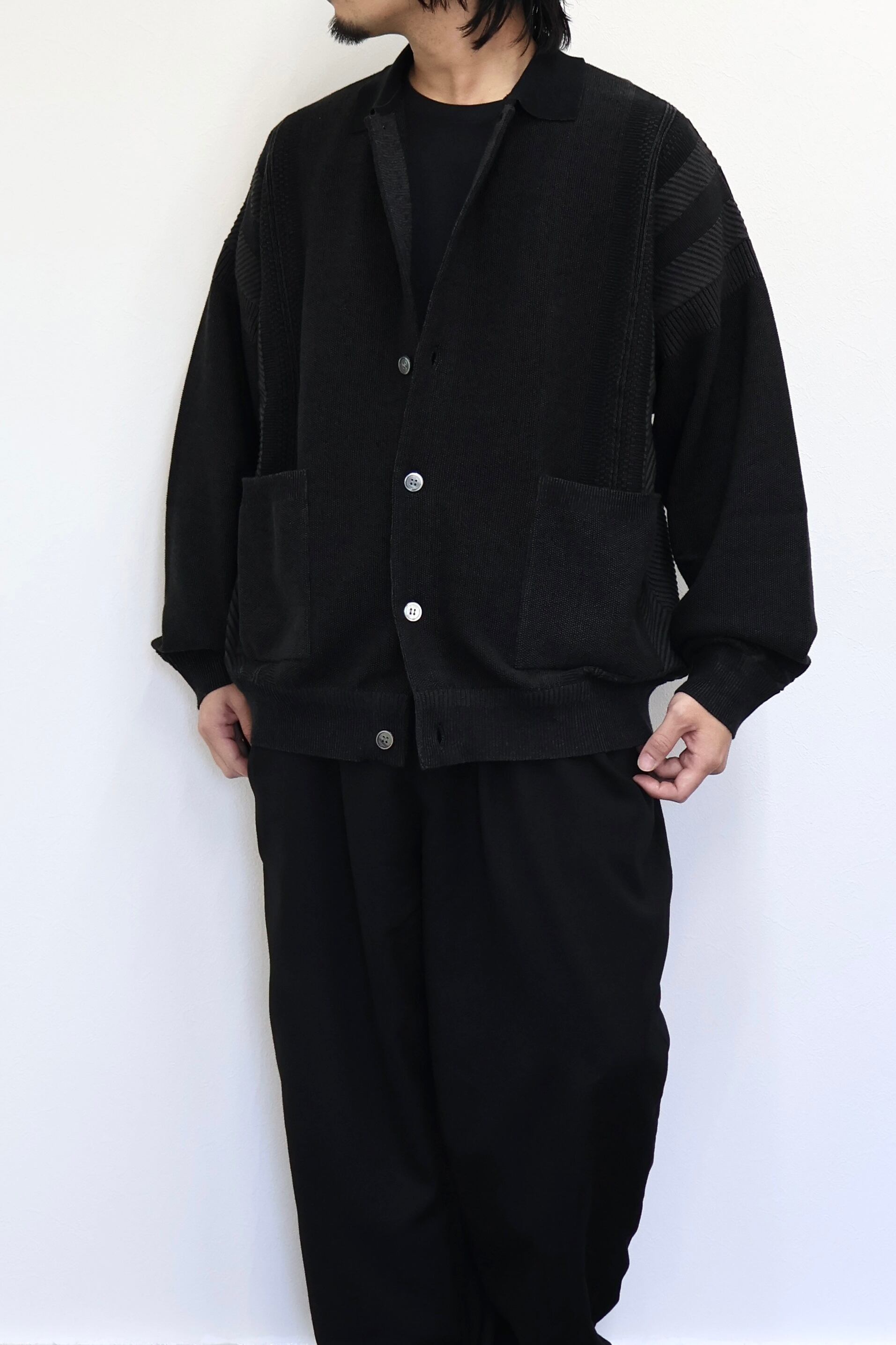 YASHIKI Kokuu Collar Cardigan -BLACK- | OoaLL