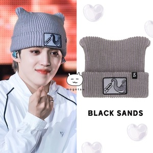 ★SEVENTEEN エスクプス 着用！！【BLACK SANDS】Animal Wappen Elephant Two Tone Beanie
