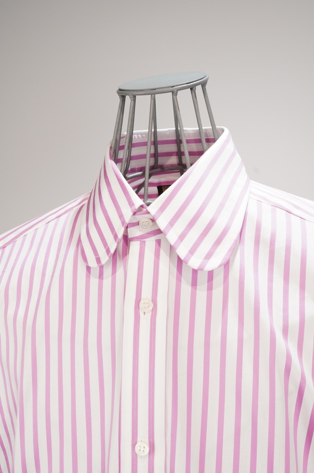 SHAMS/80's Dead stock Pink Strips Round Collar Shirt