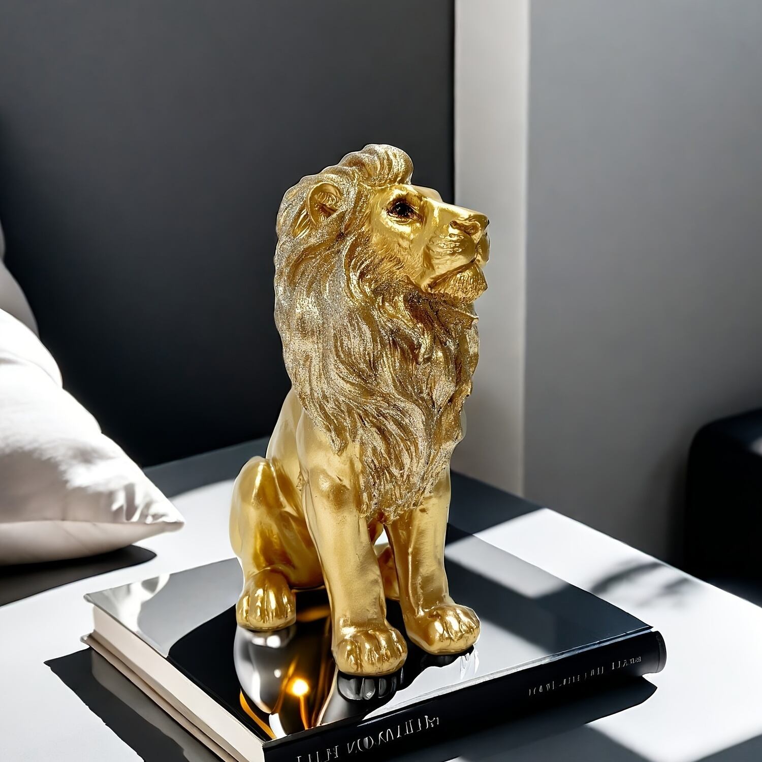 オブジェ ライオン 動物 彫刻 置物 ライオン像 ミニサイズ 卓上