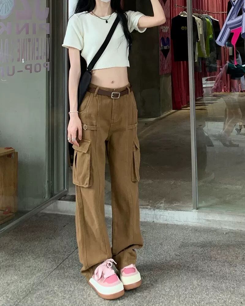 ダボっと可愛い３カラー ワイド ワークパンツ カーゴパンツ ワイドパンツ ダボかわ メンズライク 韓国っぽ ストリート カジュアル ゆったり ピンク Lamitte Deco トレンド 韓国ファッション ショップ Base店