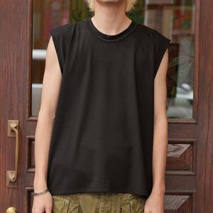 Olde H & Daughter(オールドエイチアンドドーター) 26SS "SILK tight tension MIDDLE PLAIN STITCHES N/S" -BLACK-