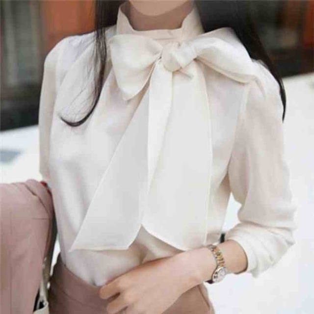 Ribbon chiffon shirt LA24111