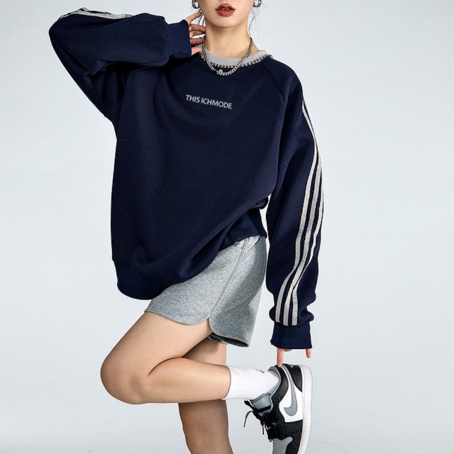 stitch contrast sweatshirt　ステッチコントラストスウェットシャツ　J0283