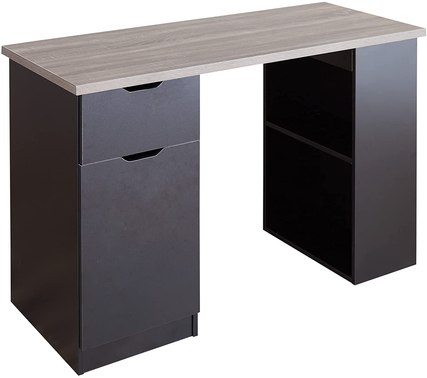 収納付きデスク 幅120cm 引き出し 開き扉収納 棚 収納付 机 デスク