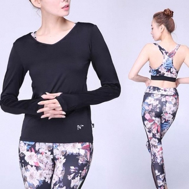 長袖 ヨガ3点セット　4カラー　00051