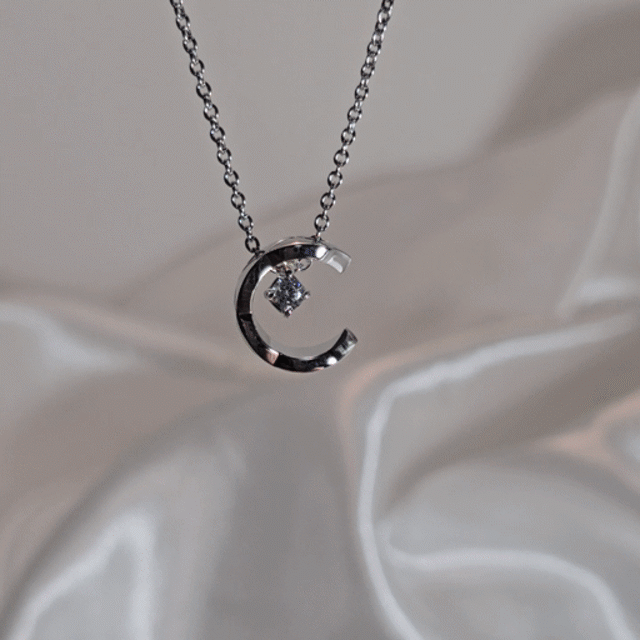Half Moon Cut Necklace (SV925)