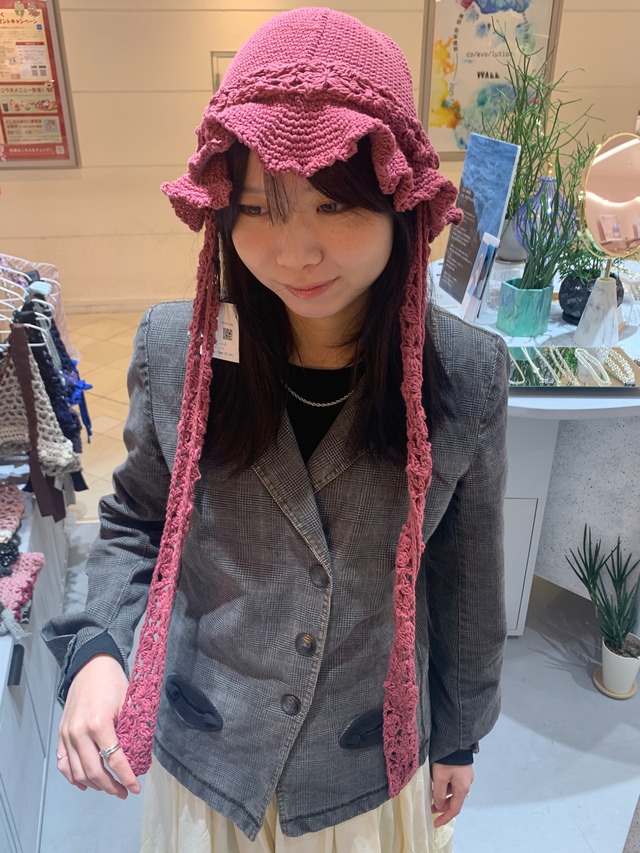 花柄リボンハット（ローズ）