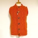 Hand-Knit Cable Vest　Orange Moku　